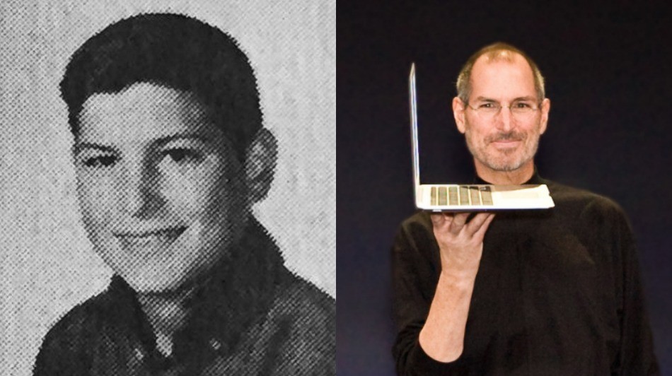 Слева направо: Стив Джобс в детстве и в 2014-м