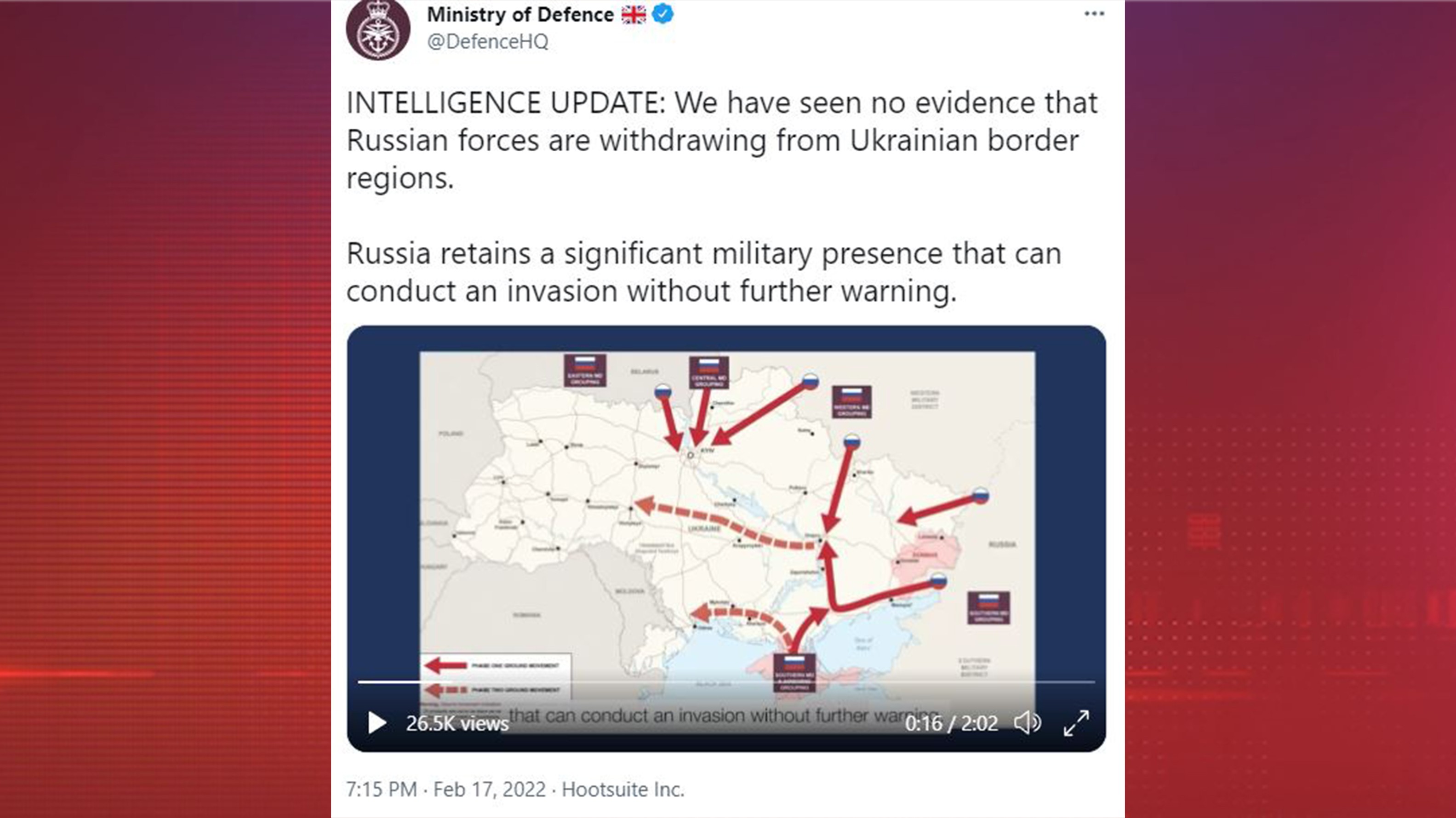 Британские военные опубликовали схему «вторжения» России на Украину