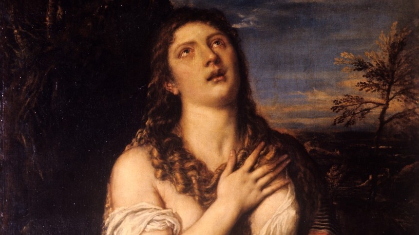 Репродукция картины Вечеллио «Кающаяся Мария Магдалина»