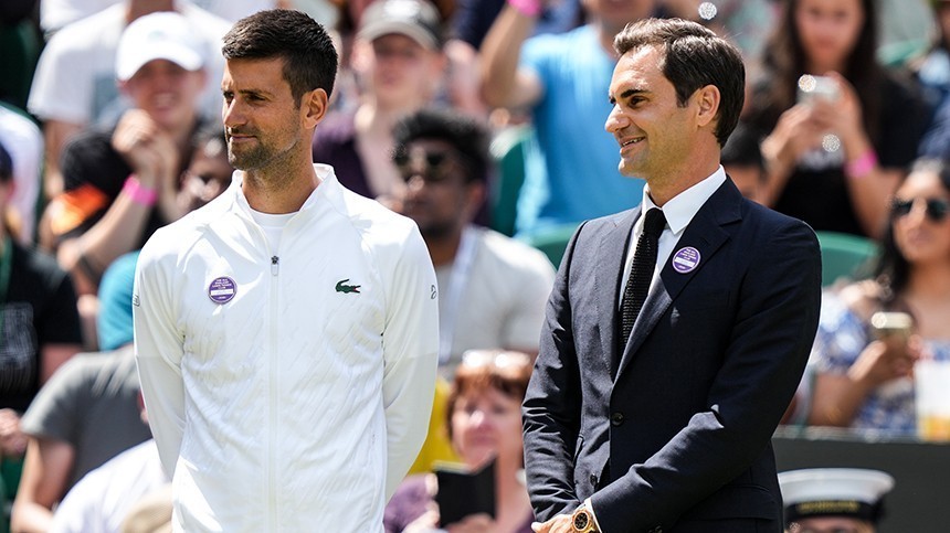 4 июля 2022 года Роджер Федерер и Новак Джокович  во время празднования 100-летнего юбилея Центрального корта в Лондоне.
