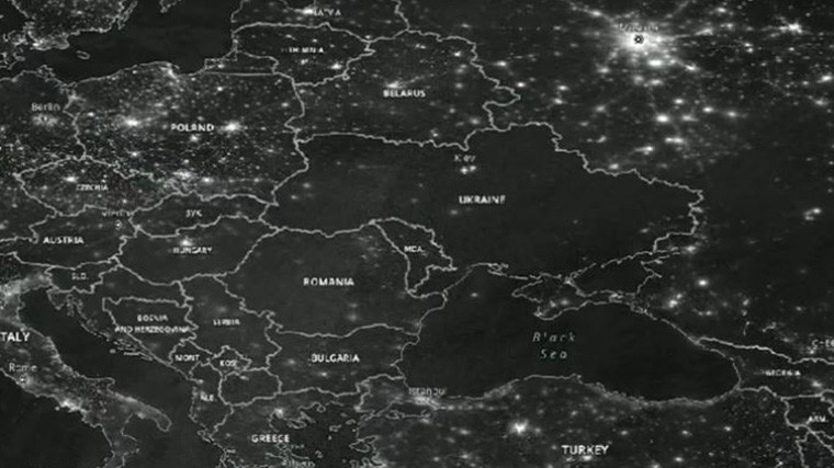 Спутниковый снимок Украины от 17 декабря 2022 года