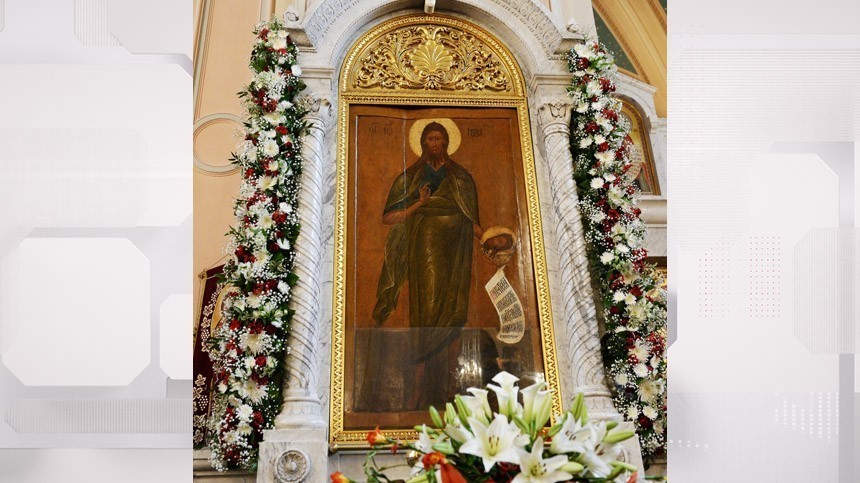 Патриаршее служение в день памяти Усекновения главы Иоанна Предтечи в Иоанно-Предтеченском монастыре г. Москвы. 