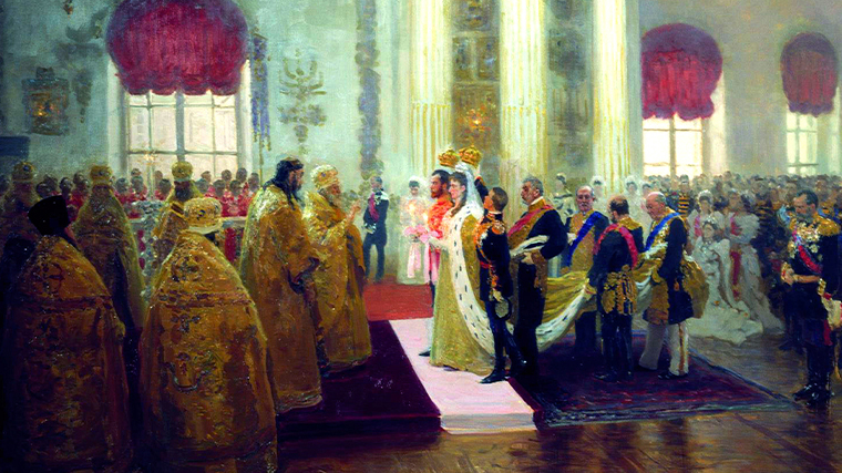 картина Лаурица Туксена «Бракосочетание Николая II», выполненное по заказу королевы Виктории