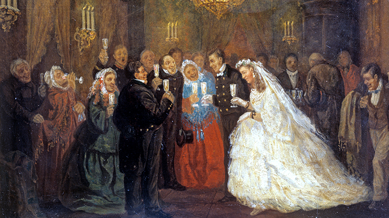 Репродукция картины Леонида Соломаткина «Свадьба», 1872