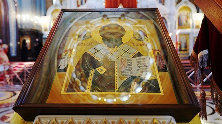 Икона святителя и чудотворца Николая в Храме Христа Спасителя.