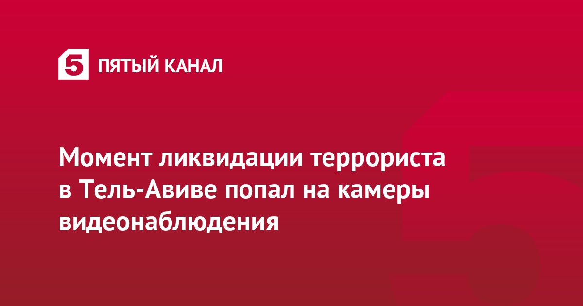 Момент ликвидации террориста в Тель-Авиве попал на камеры видеонаблюдения