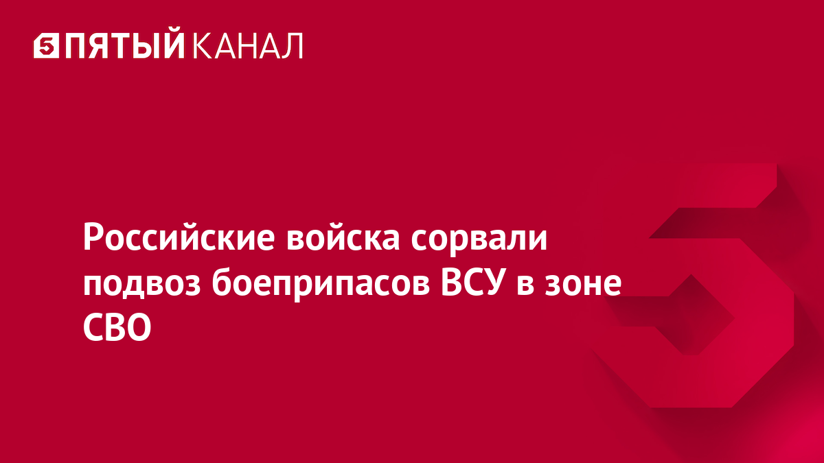 Российские войска сорвали подвоз боеприпасов ВСУ в зоне СВО