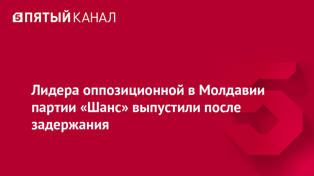 Лидера оппозиционной в Молдавии партии «Шанс» выпустили после задержания