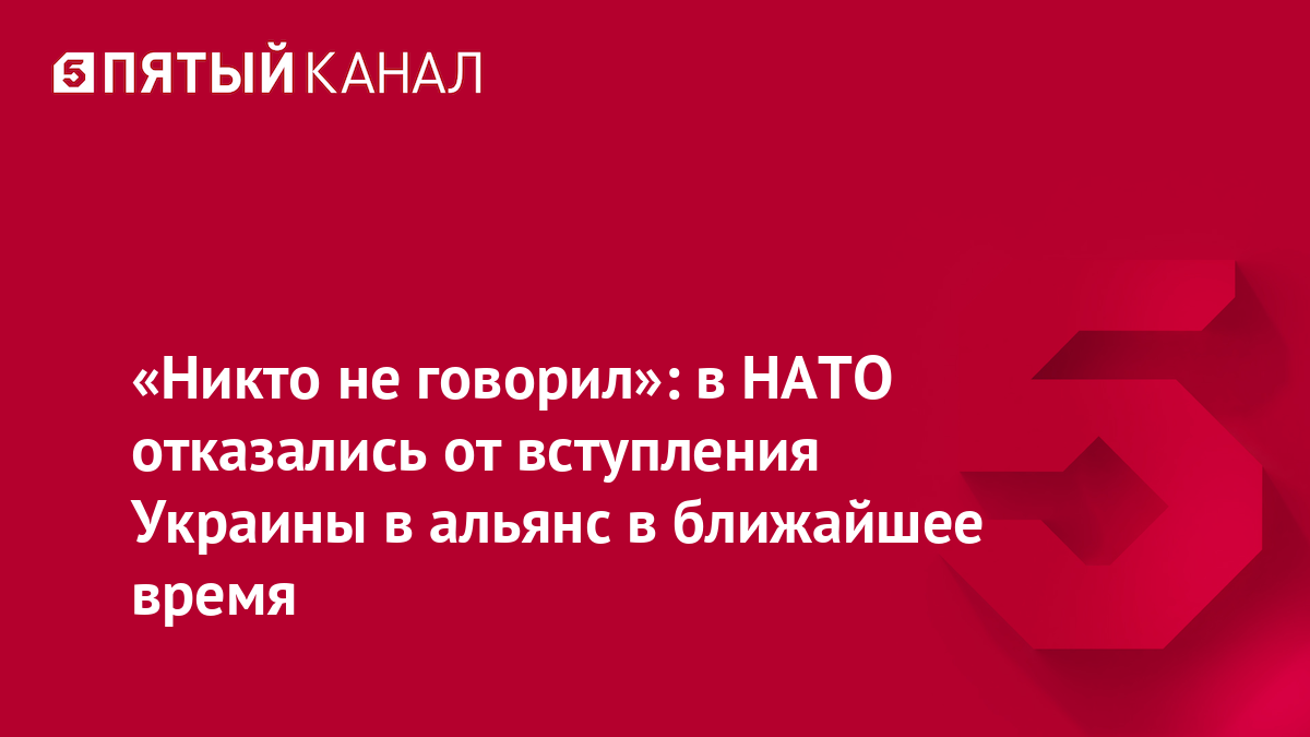 «Никто не говорил»: в НАТО отказались от вступления Украины в альянс в ближайшее время