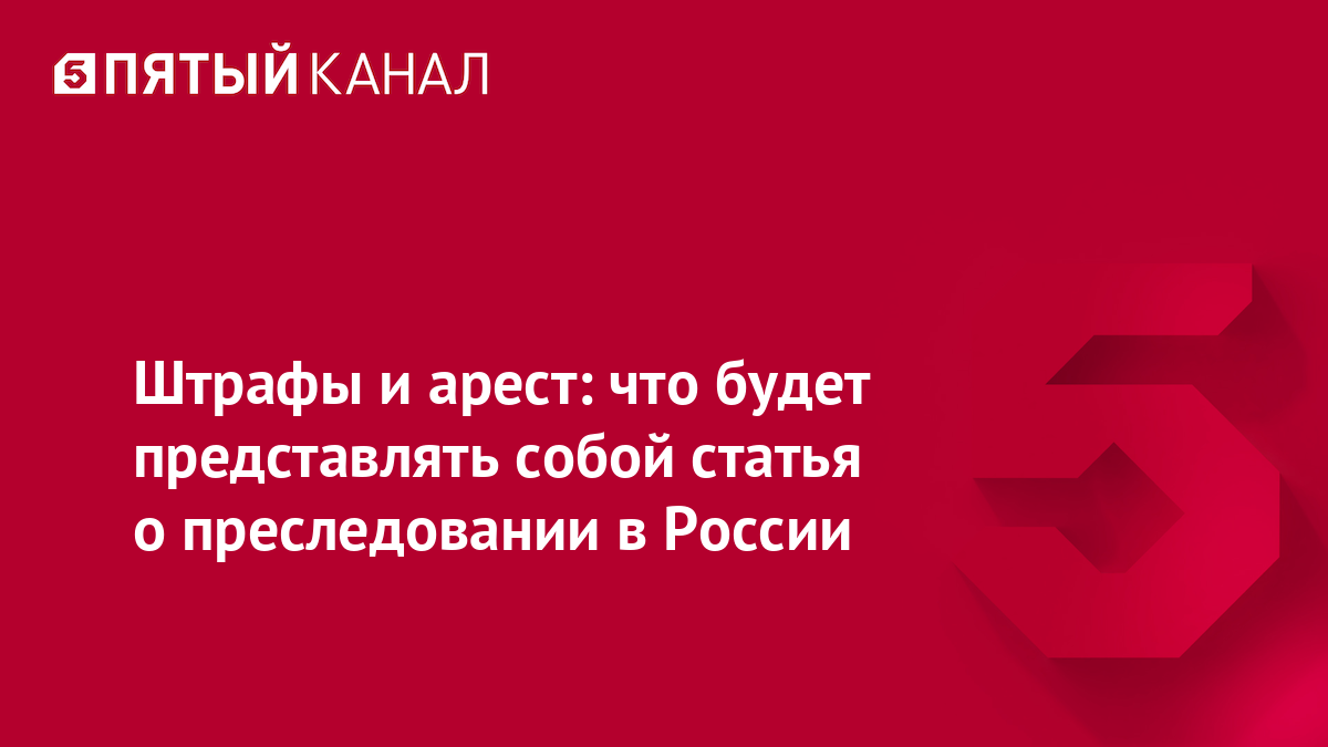 Штрафы и арест: что будет представлять собой статья о преследовании в России