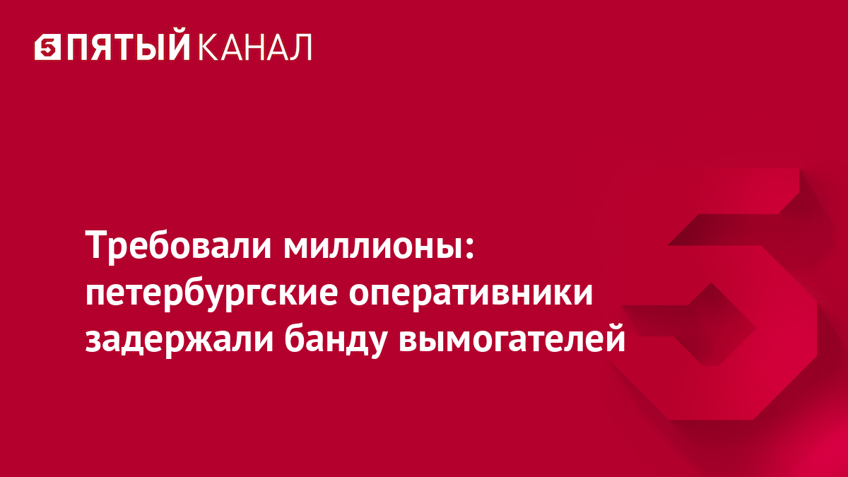 Требовали миллионы: петербургские оперативники задержали банду вымогателей