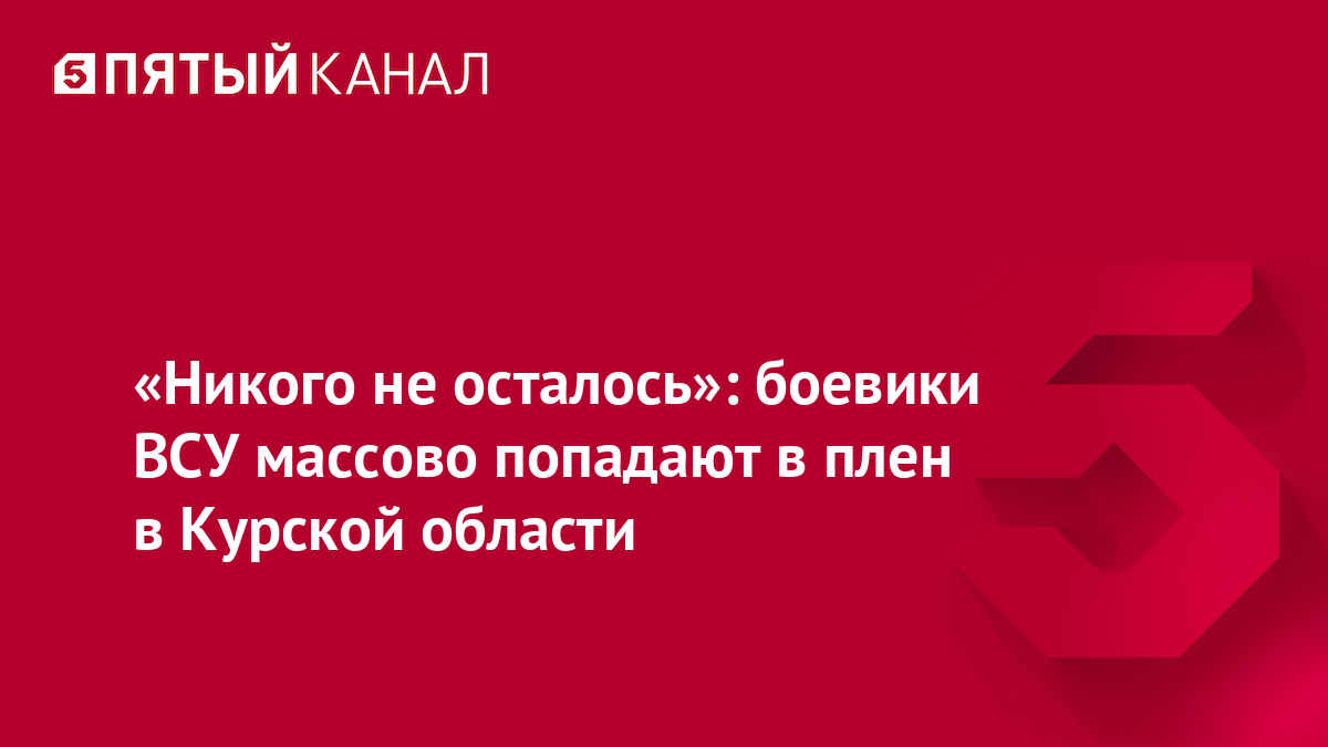 «Никого не осталось»: боевики ВСУ массово попадают в плен в Курской области