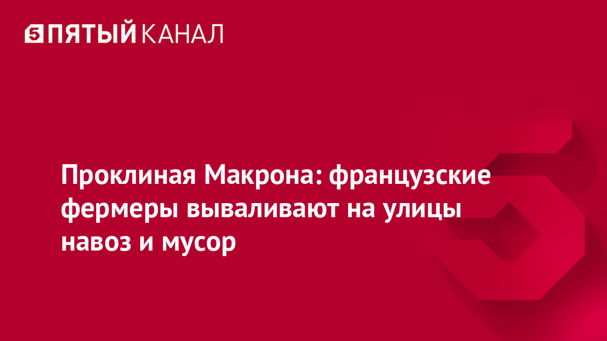 Проклиная Макрона: французские фермеры вываливают на улицы навоз и мусор