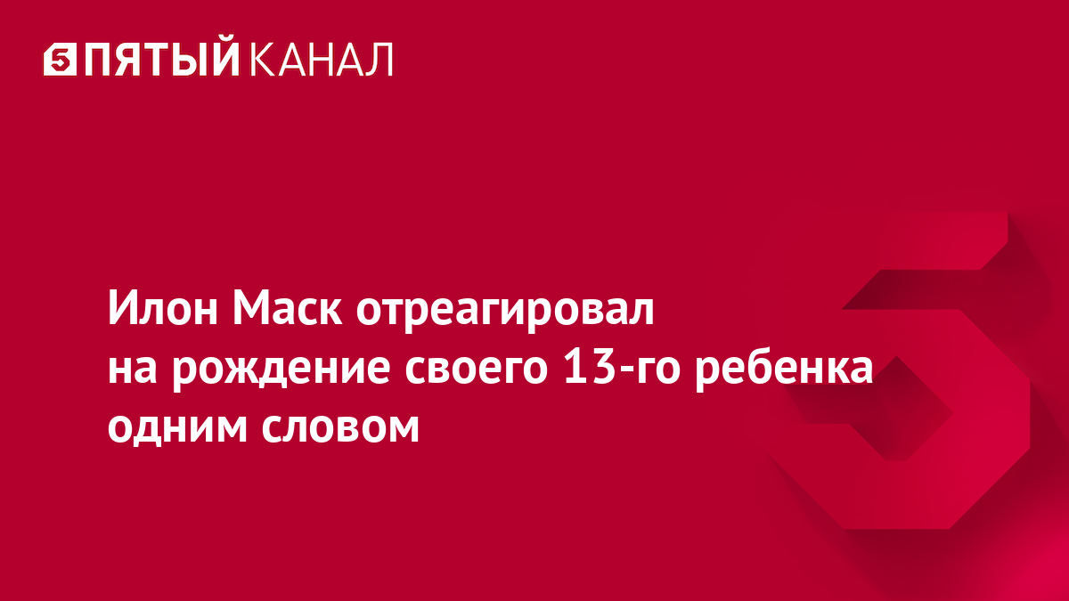 Илон Маск отреагировал на рождение своего 13-го ребенка одним словом