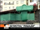 Печально известную пермскую "Хромую лошадь" обтянули строительной сеткой