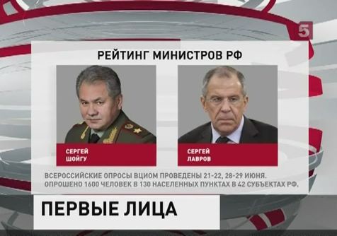 Шойгу и Лавров возглавили рейтинг популярности российских министров