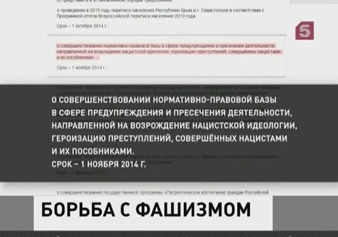 Владимир Путин поручил усовершенствовать законы о борьбе с нацизмом