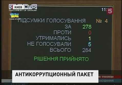 В Верховной Раде  взялись за коррупционеров