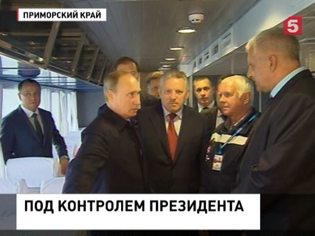 В рамках ВЭФ Владимир Путин побывал на новом пассажирском судне, построенном в Хабаровске