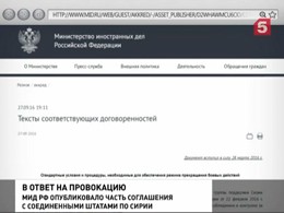 МИД РФ опубликовал часть соглашения с США по Сирии