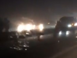 Появилось видео с места массового ДТП — под Майкопом столкнулись около 20 машин