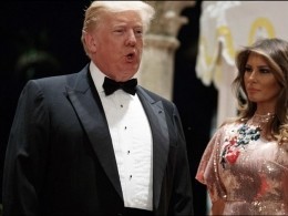 Мелания Трамп стала «королевой» новогодней вечеринки в платье за 4 000 долларов