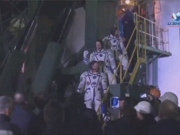 Экипаж корабля «Союз МС-08» прибыл на стартовую площадку Байконура