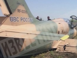 Появились первые кадры с места жесткой посадки военного самолета в Адыгее