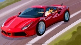 Совсем беспечный ездок на Ferrari