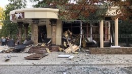 Видео взорванного кафе в центре Донецка, где погиб глава ДНР Александр Захарченко