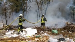 Страшный пожар в Киеве сняли на видео