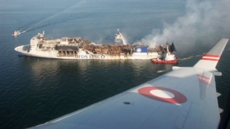 Пожар на дрейфующем литовском судне в Балтике потушен