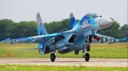 Появилось видео с места крушения истребителя Су-27 на Украине