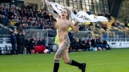 В Голландии футбольный матч пришлось прервать из-за голой женщины
