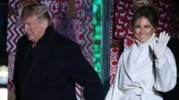 Дональд и Меланья Трамп зажгли рождественскую ель на лужайке перед Белым домом