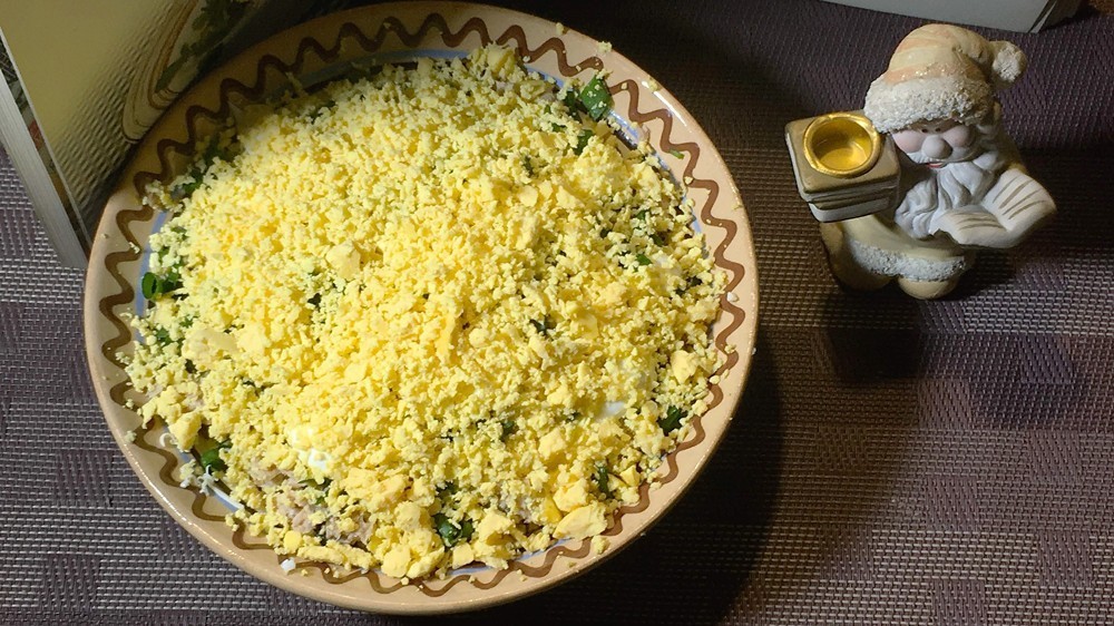 Пошаговый рецепт салата «Хризантема» 
