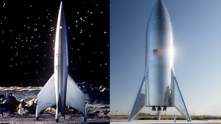 «Ретрофутуристично»: Корабль Starship высмеяли за сходство с моделью 1950 года