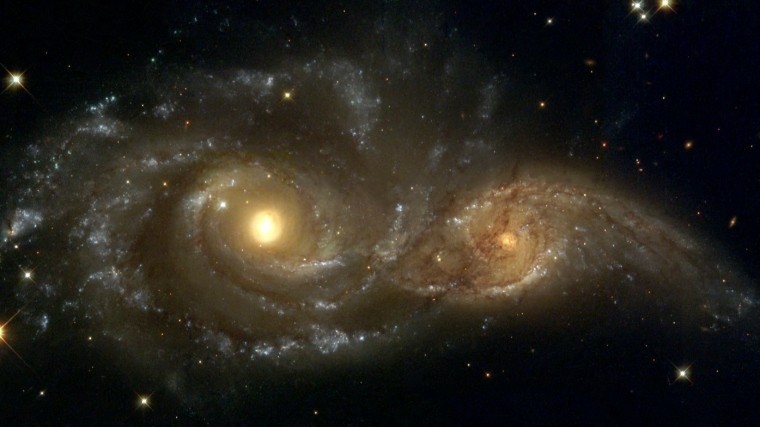 Наше будущее: телескоп Хаббл запечатлел столкновение двух галактик