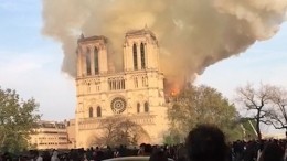 Крыша Собора Парижской Богоматери полностью обрушилась