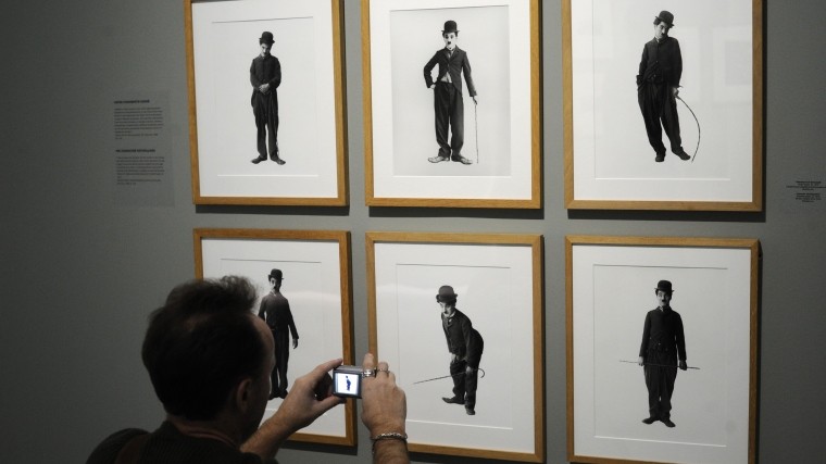 На выставке "Чарли Чаплин" в Мультимедиа Арт Музее. 
