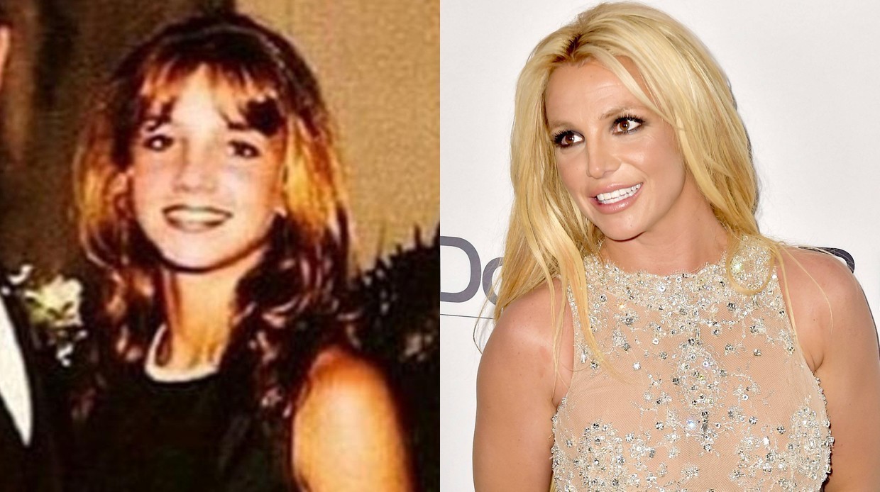 Слева направо: Бритни Спирс в детстве и сейчас 