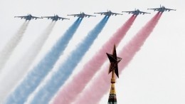 Видео репетиции воздушной части парада ко Дню Победы в Москве