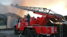 Видео: Пожар на заводе ЖБИ в Кургане охватил тысячу квадратных метров