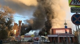 Видео: Городской рынок загорелся в Ставропольском крае