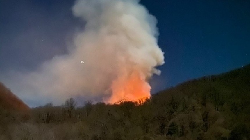 Площадь лесного пожара около Сочи за ночь увеличилась вдвое