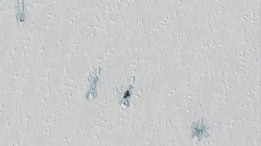 Проломившую лед в Арктике российскую подлодку сняли со спутника — фото