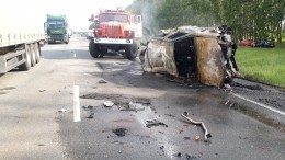 Шестеро погибли в огненном ДТП с фурой в Башкортостане — видео