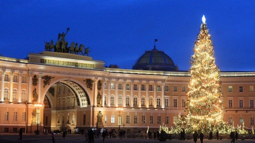 Главная новогодняя ель Петербурга прибыла на Дворцовую площадь