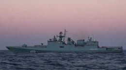 Ракетный крейсер «Москва» провел артиллерийские стрельбы в Черном море