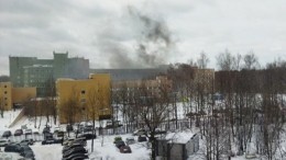 Появилось видео пожара в Центральной клинической больнице в Москве